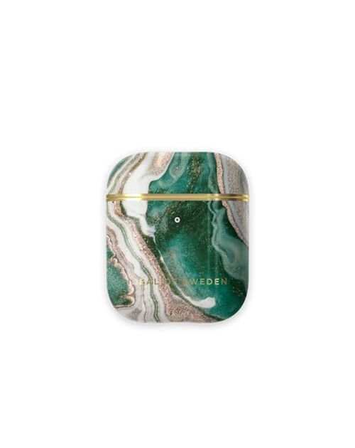 Fashion Airpods Case Golden Jade Marble