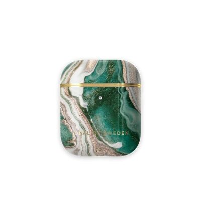 Étui Fashion Airpods en marbre de jade doré