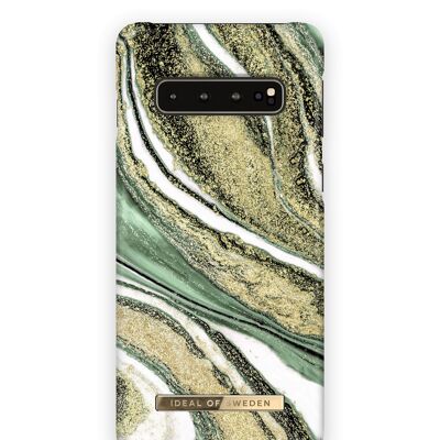 Estuche de moda Galaxy S10 Cosmic Green Swirl