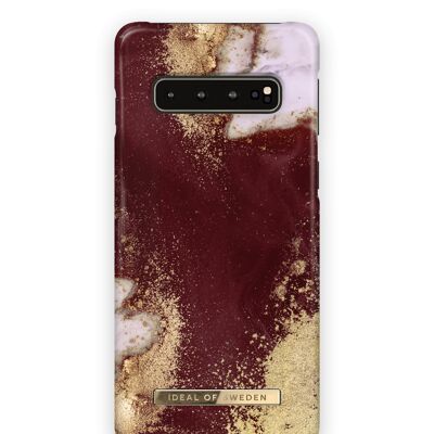 Fashion Case Galaxy S10 Golden Burgundy Marble