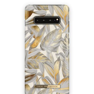 Fashion Case Galaxy S10 + Platinum Leaves