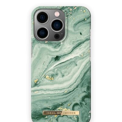 Coque Fashion iPhone 13 Pro Mint Swirl Marbre
