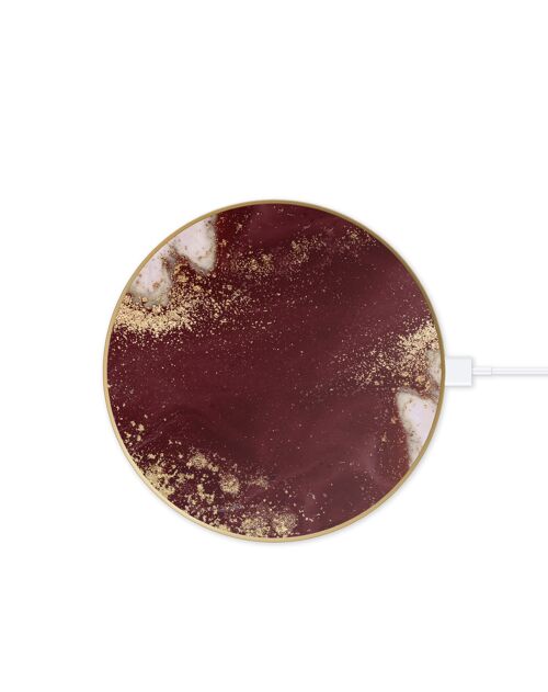 Fashion QI Charger Golden Burgundy Marble