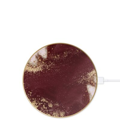 Fashion QI Charger Golden Burgundy Marble