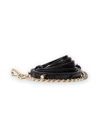 Bracelet chaîne croco noir jais 4