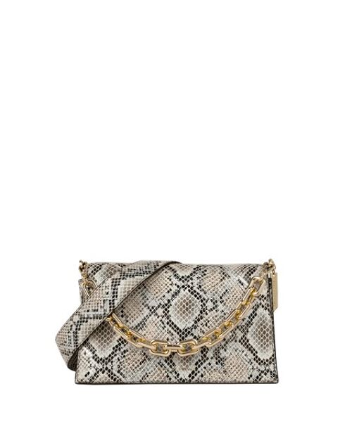 Leia Trio Compartment Bag Beige Shimmery Snake
