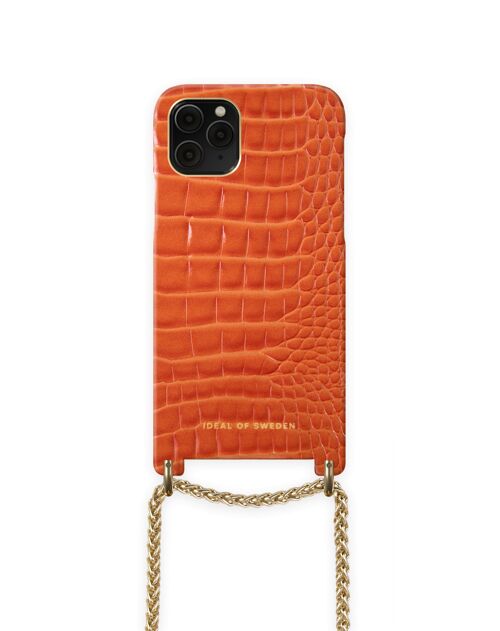 Lilou Necklace Case Orange Croco iPhone 11 Pro