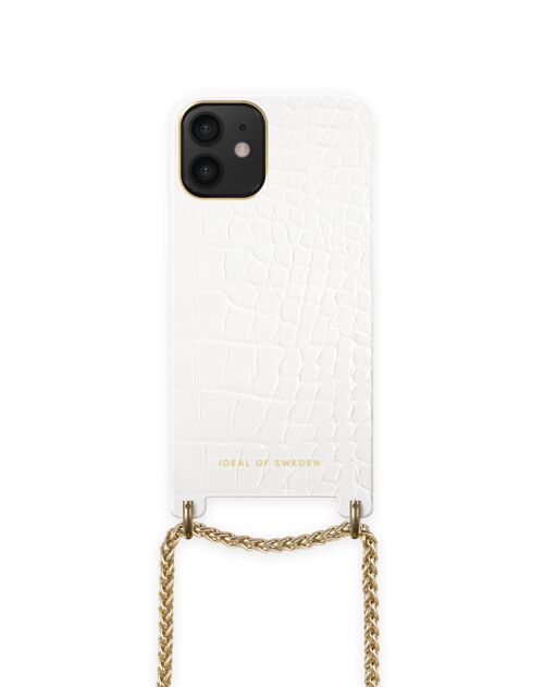 Lilou Necklace Case White Croco iPhone 12 Mini
