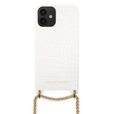 Lilou Necklace Case White Croco iPhone 12 Mini