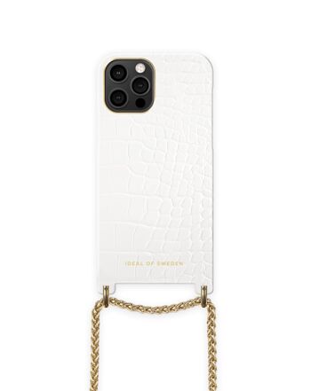 Etui Collier Lilou Croco Blanc iPhone 12 Pro Max 1