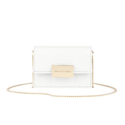 Lilou Monedero Mini Bolso Croco Blanco