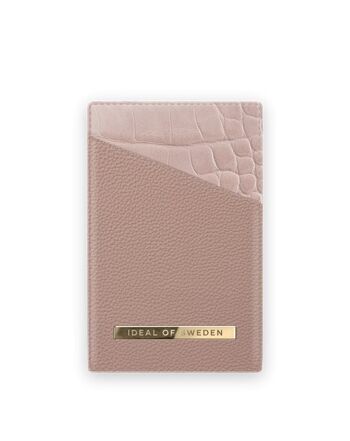 Porte-Cartes Magnétique Rose Fumée Croco