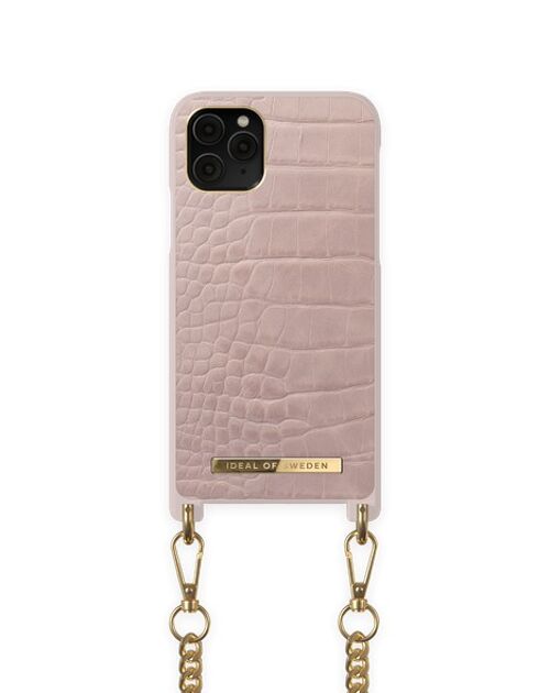 Necklace Case iPhone 11 PRO Misty Rose Croco