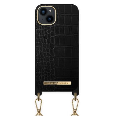 Halskettenhülle iPhone 13 Jet Black Croco