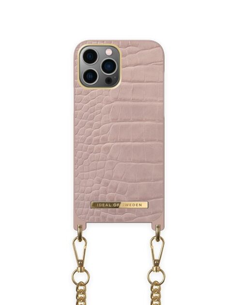 Necklace Case iPhone 13 Pro Max Misty Rose Croco