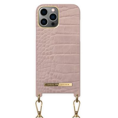 Coque Collier iPhone 13 Pro Max Misty Rose Croco