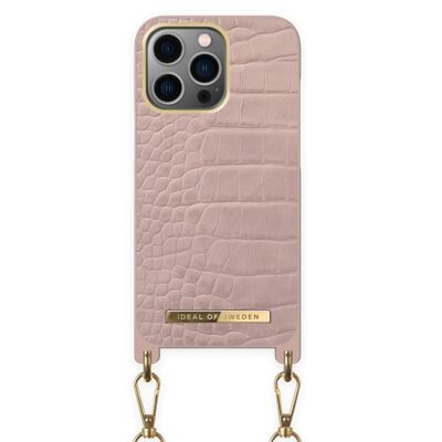 Coque Collier iPhone 13 Pro Misty Rose Croco