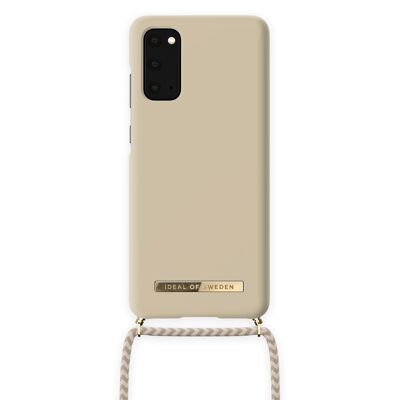 Custodia per collana per telefono ordinario Galaxy S20 beige crema