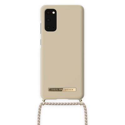 Estuche para collar de teléfono ordinario Galaxy S20 Beige crema