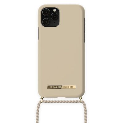 Custodia con collana per telefono ordinario iPhone 11 Pro Cream Beige