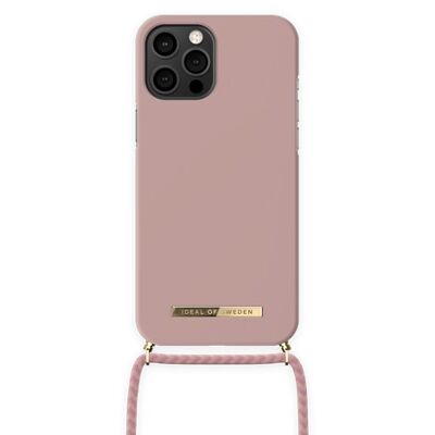 Gewöhnliche Handyhülle mit Halskette iPhone 12 Pro Max Misty Pink