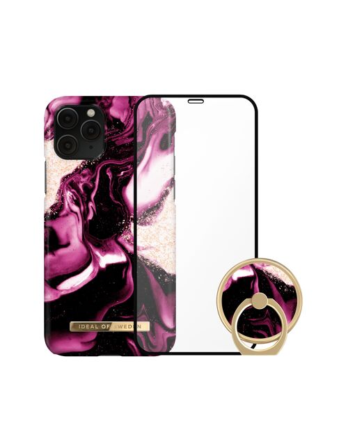 Printed Bundle Trio iPhone 11 Pro Golden Ruby Marble