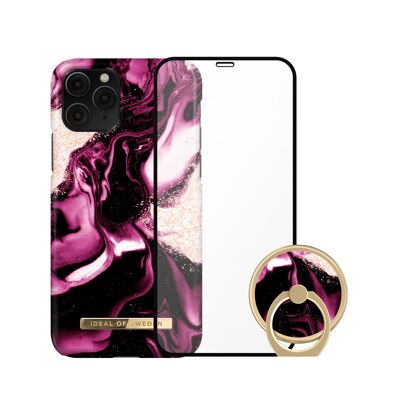 Printed Bundle Trio iPhone 11 Pro Golden Ruby Marble
