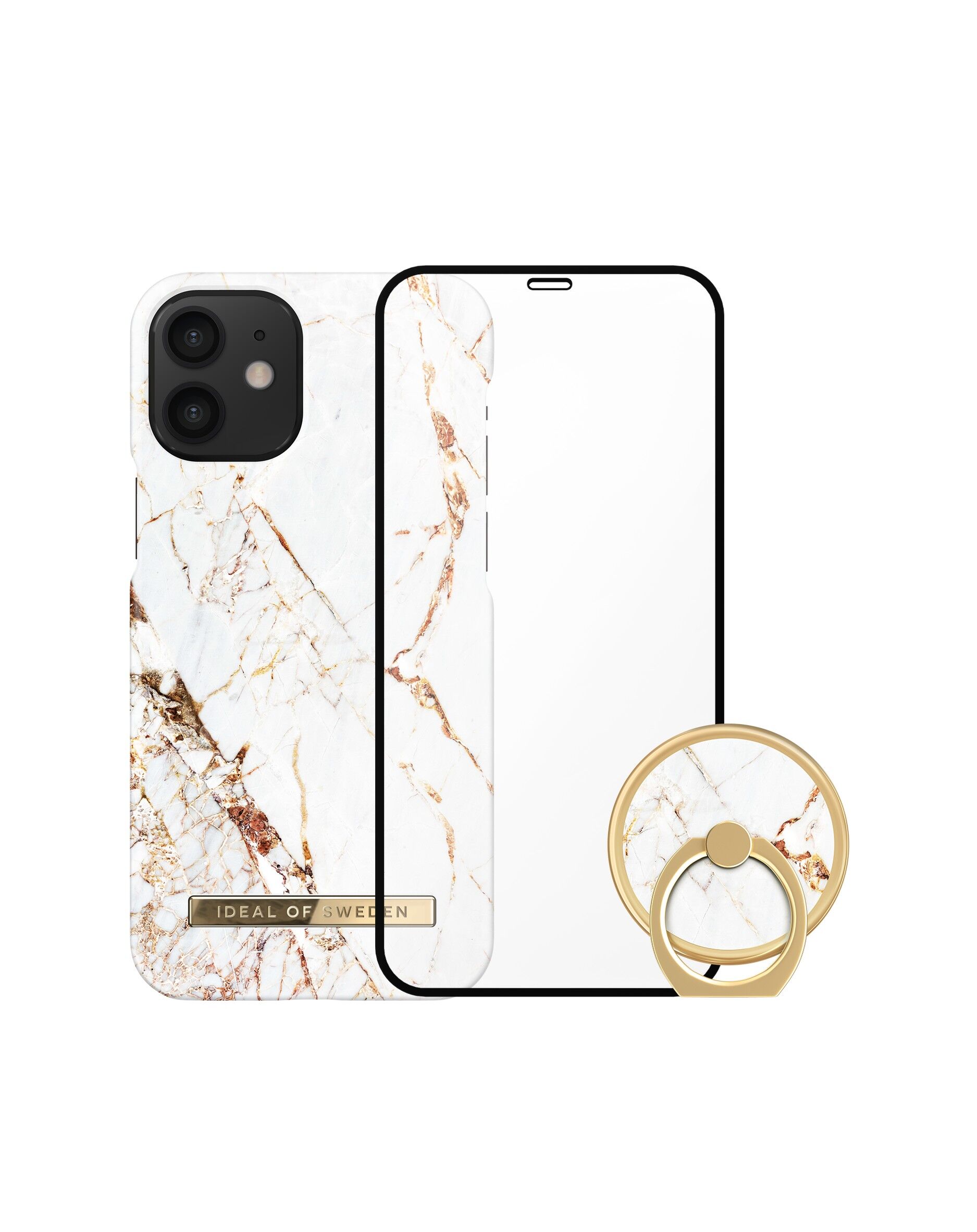 Bedrucktes Bundle Trio iPhone 12 Mini Carrara Gold