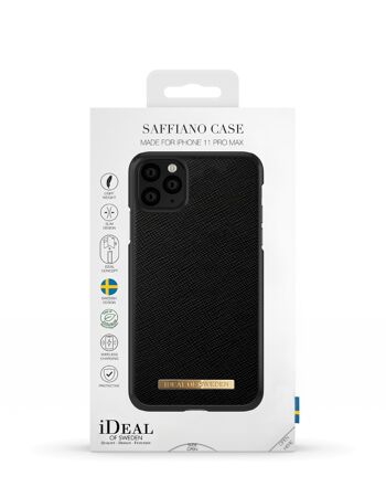 Coque Saffiano iPhone 11 Pro Max Noir 6