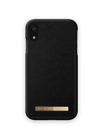 Coque Saffiano iPhone XR Noir 1