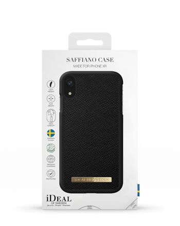 Coque Saffiano iPhone XR Noir 9