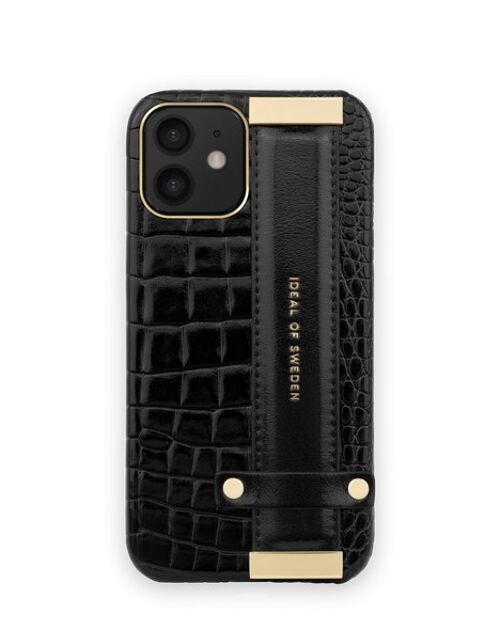 Statement Case iPhone 12 Mini Neo Noir Croco Strap Handle