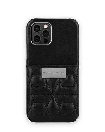 Statement Case iPhone 12 Pro Matelassé Noir - Mini Poche