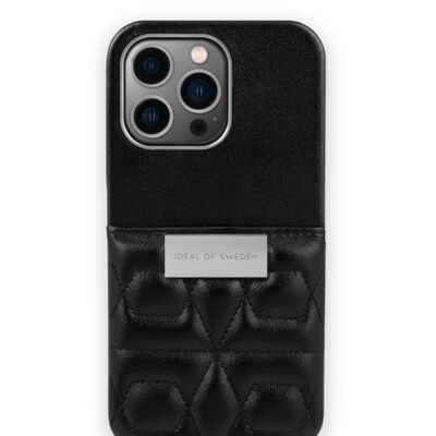 Statement Case iPhone 13 Pro Gestepptes Schwarz - Minitasche