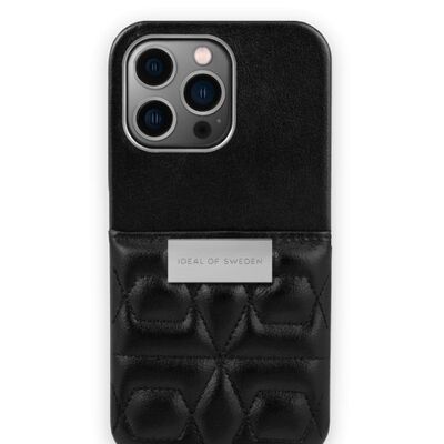 Statement Case iPhone 13 Pro Matelassé Noir - Mini Poche