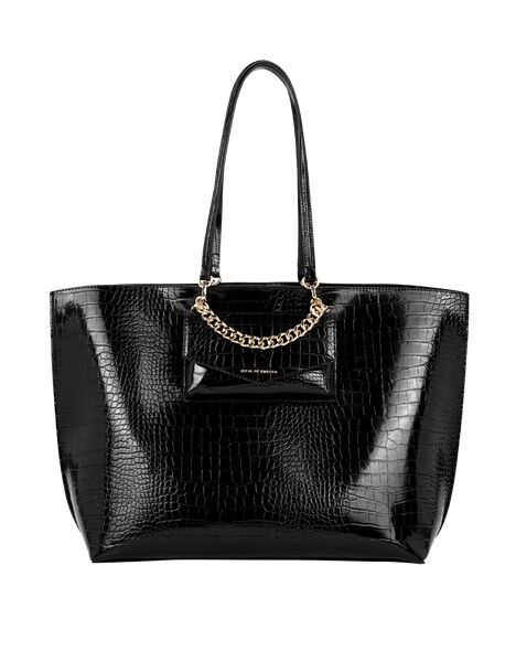Borsa Tote Tulip Chain Neo Noir Croco