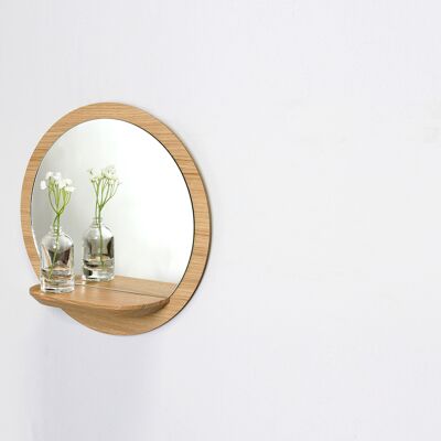 Sunrise S mirror (made in France) in oak wood - small model