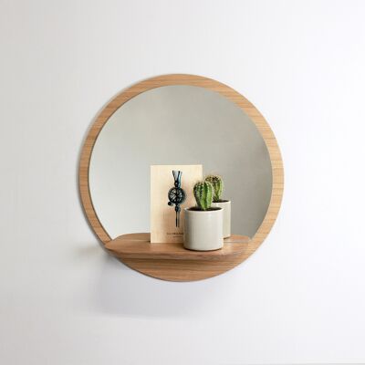 Sunrise M mirror (made in France) in oak wood - medium model