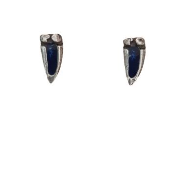 Enameled horn earrings
