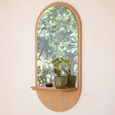 Espejo Solstice (hecho en Francia) en madera de roble