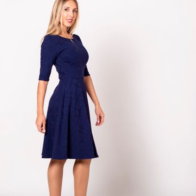 Kleid Miriam - Intensive blaue Textur - Französisch