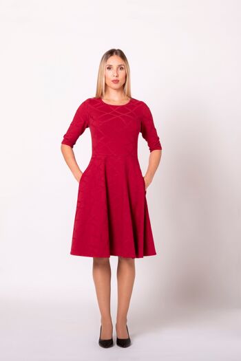 Robe Miriam - Texture framboise - Courte 1