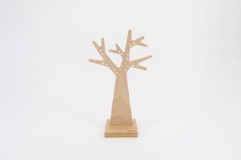 l'Arbre à boucles d'oreilles (made in France) en bois de Hêtre - socle carré 1