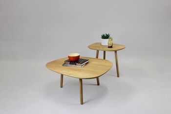Table basse - Petit Salon - (made in France) en bois de Chêne massif vernis 2