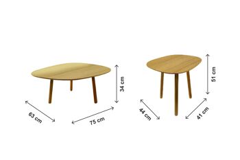 Table basse - Petit Salon - (made in France) en bois de Chêne massif vernis 4
