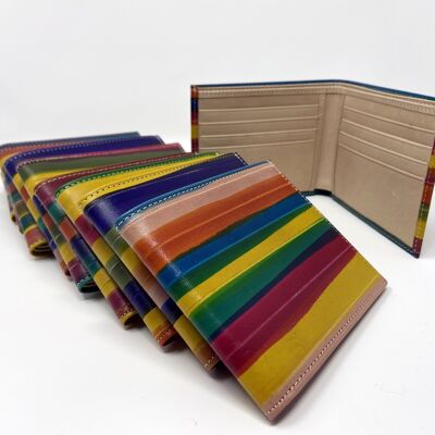 RAINBOW Portefeuille en cuir véritable fabriqué à la main