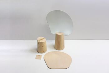 Miroir sur pied - Ping Pong - petit modèle - (made in France) en bois d'Aulne 6
