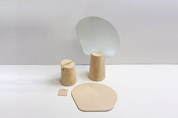 Miroir sur pied - Ping Pong - grand modèle - (made in France) en bois d'Aulne 6