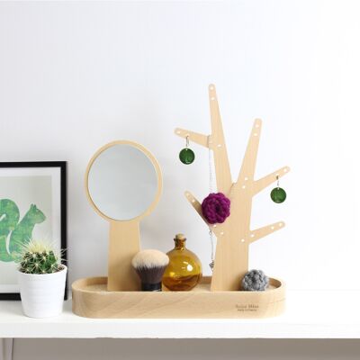 Jewelery and mirror storage - Eden - (made in France) in beech wood
