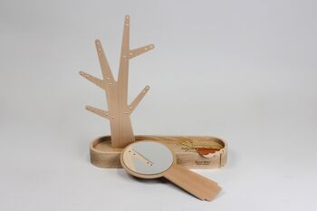 Range bijoux et miroir - Eden - (made in France) en bois de Hêtre 2